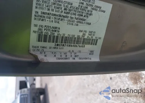 2004 Mercury Grand Marquis Gs from USA, damaged, VIN 2MEFM74W64X676688